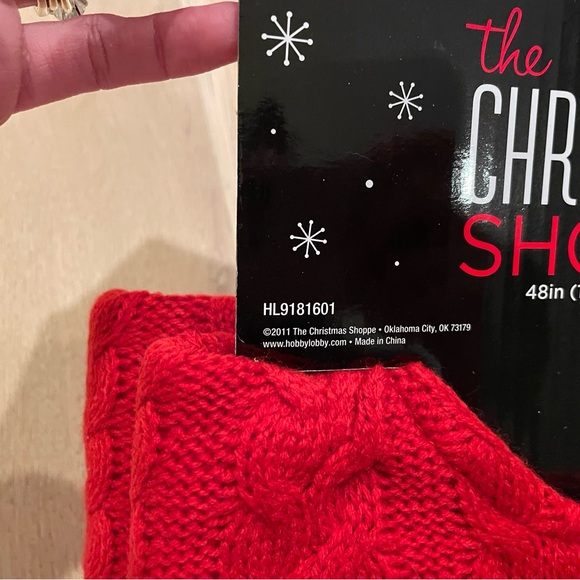 The Christmas Shoppe Red Knit Tree Skirt - Picture 5 of 5